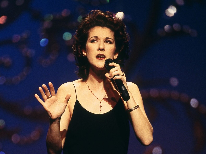 A past image of the younger  Celine Dion