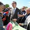 Aleksandar Vučić obilazi radove na izgradnji mosta preko Velike Morave kod Svilajnca i Velike Plane   