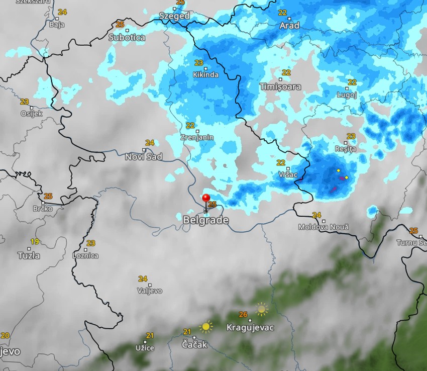 Kiša u Banatu i Beogradu