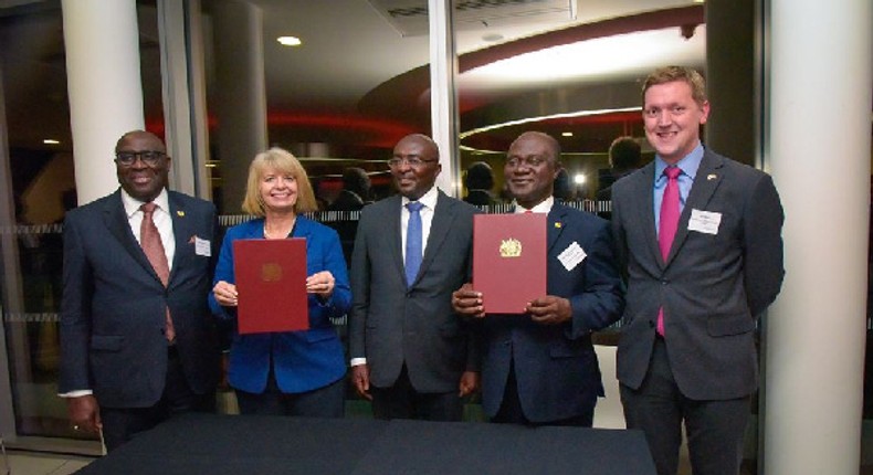 Dr Bawumia, Harriet Baldwin together with officials from UK and Ghana