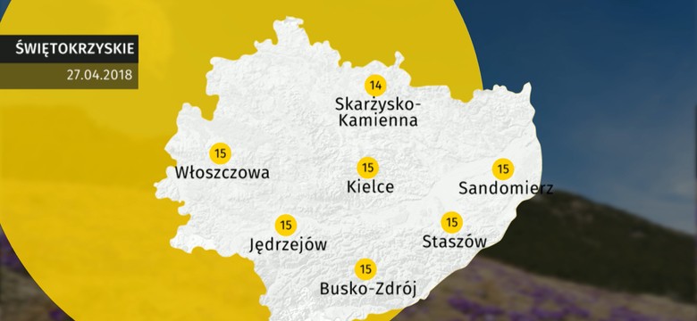 Prognoza pogody dla woj. świętokrzyskiego - 27.04