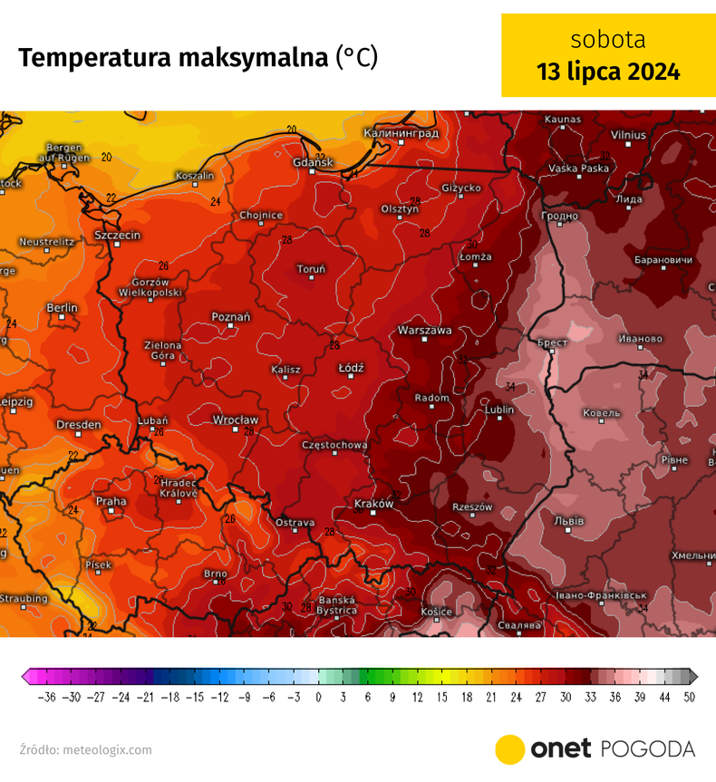 W czwartek główny bąbel upału przesunie się na wschód