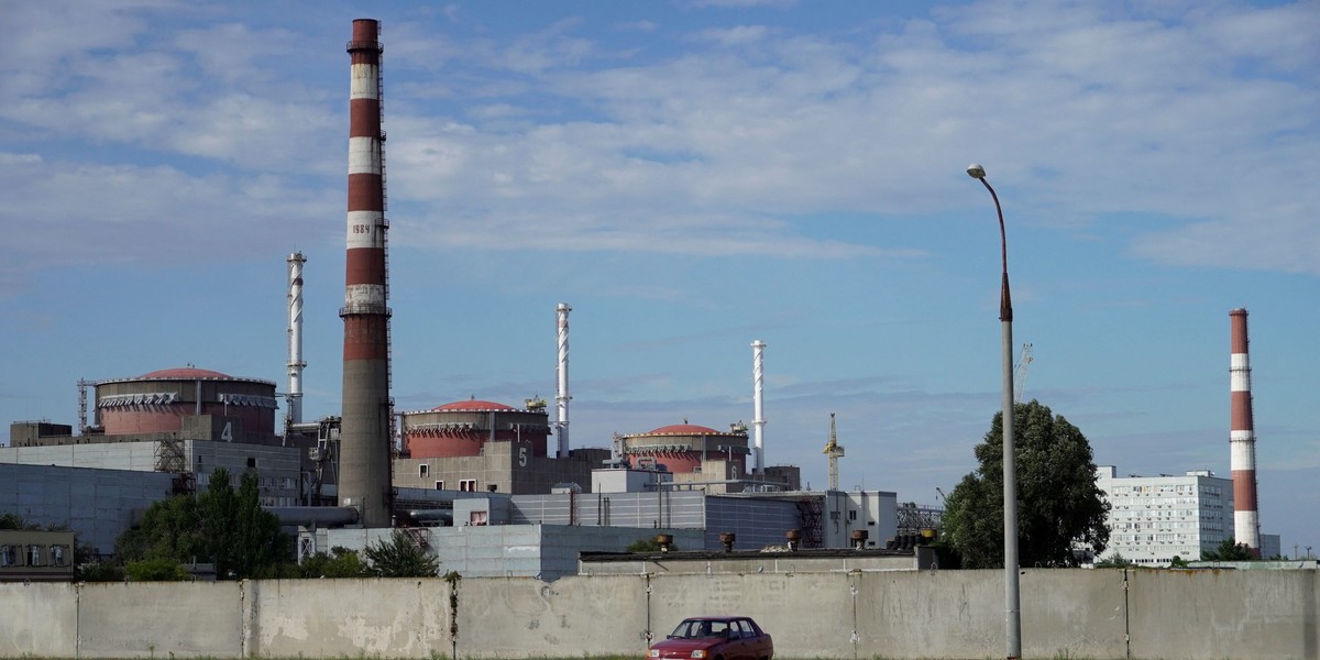 Jedna z zagrożonych ukraińskich elektrowni atomowych (w Enerchodarze). 