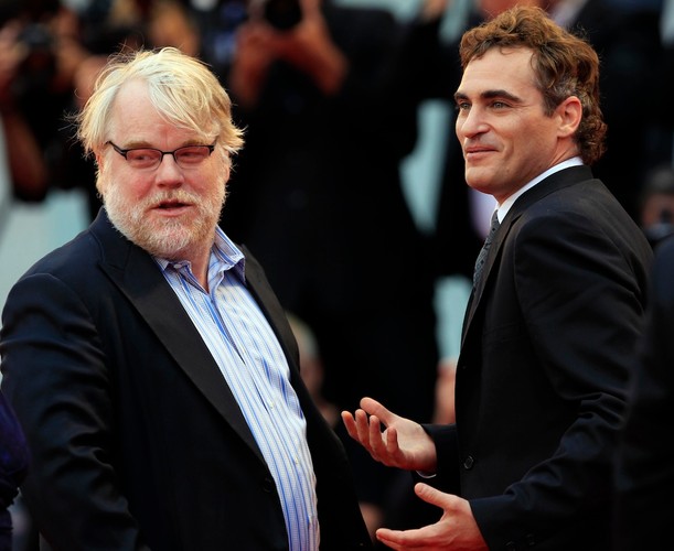 Philip Seymour Hoffman i Joaquin Phoenix na premierze 'Mistrza' w Wenecji