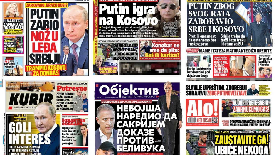 Okładki ważnych serbskich mediów