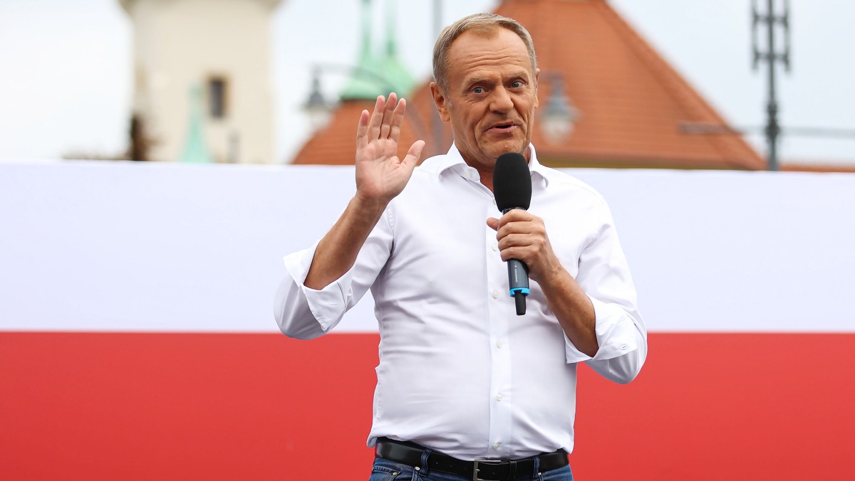 Donald Tusk na wiecu w Sopocie