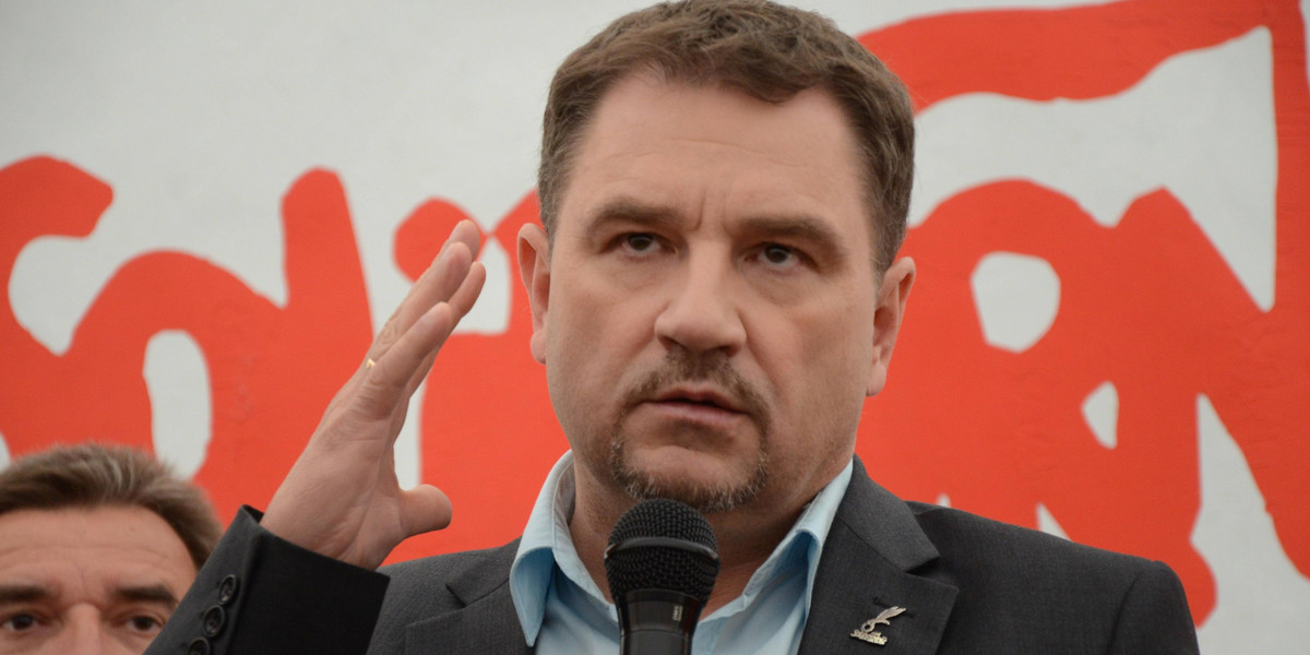 Na zdjęciu szef Solidarności Piotr Duda.