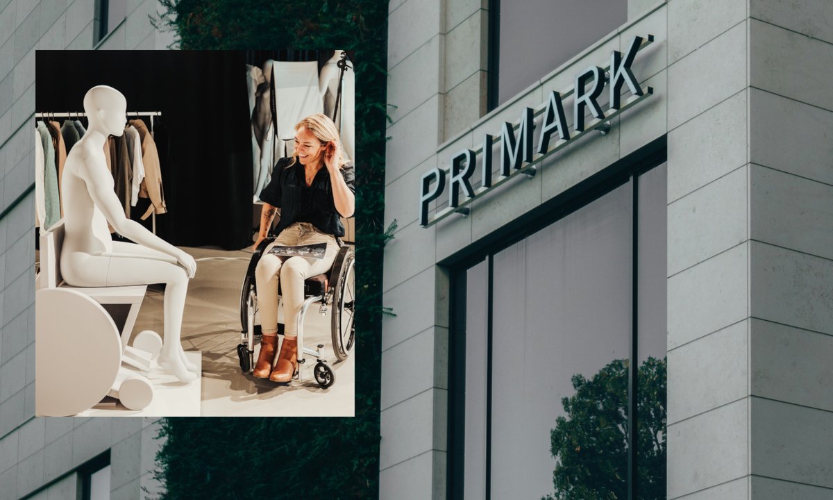 Manekin na wózku inwalidzkim. Pozytywny ruch popularnej sieciówki