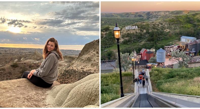 Madi Lee, 24, moved to Medora, North Dakota, after graduating college in 2022. The small town is home to fewer than 150 people year-round but explodes with tourists in the summer.Courtesy of Madi Lee