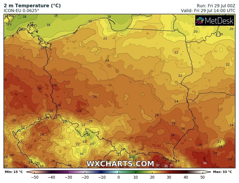 Temperatura na południowym zachodzie wzrośnie niemal do 30 st. C.