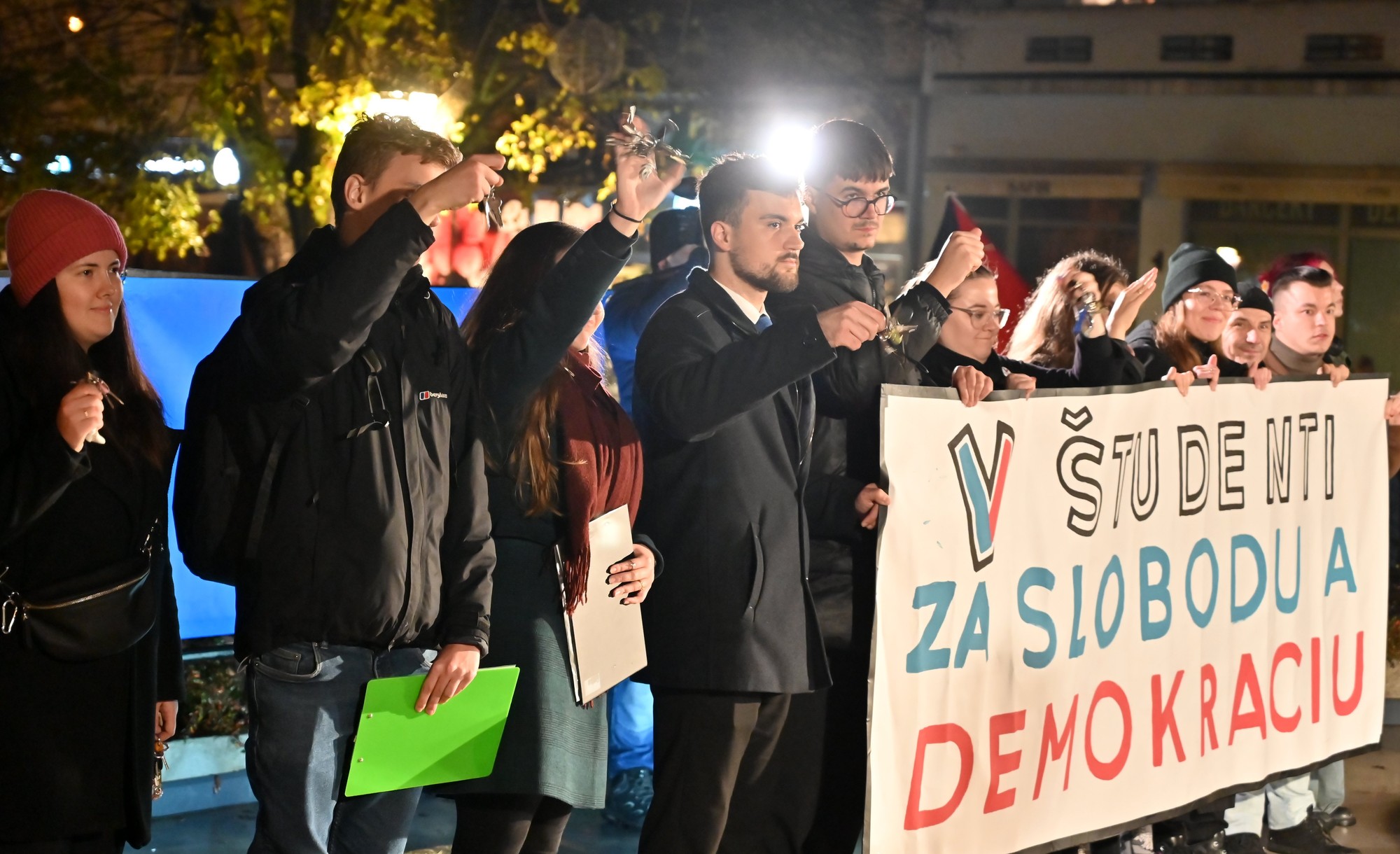 Zhromaždenie pri príležitosti 36. výročia Nežnej revolúcie v Košiciach.