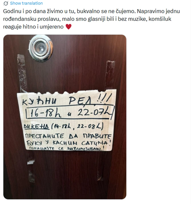 Tvit koji je nanovo pokrenuo raspravu