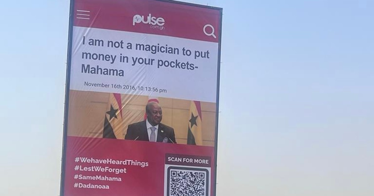 Bill board space owner visits Pulse; has no idea who put up banner to counter Receipts Guy - Vimarsana News