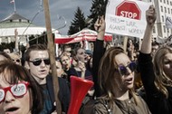 Demonstracja przeciwko zmianom w prawie do aborcji.