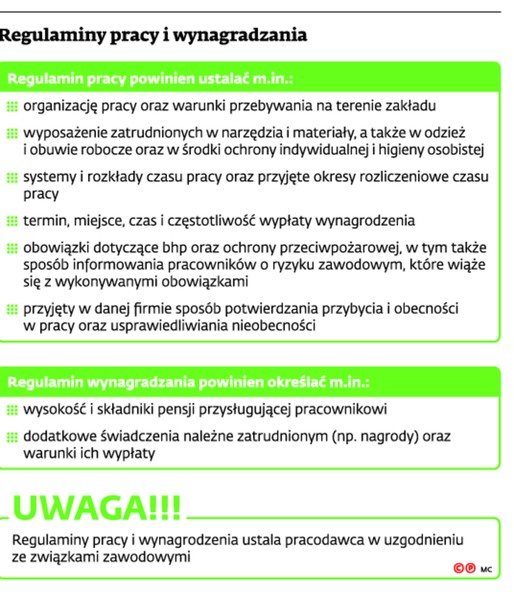 Regulaminy pracy i wynagrodzania