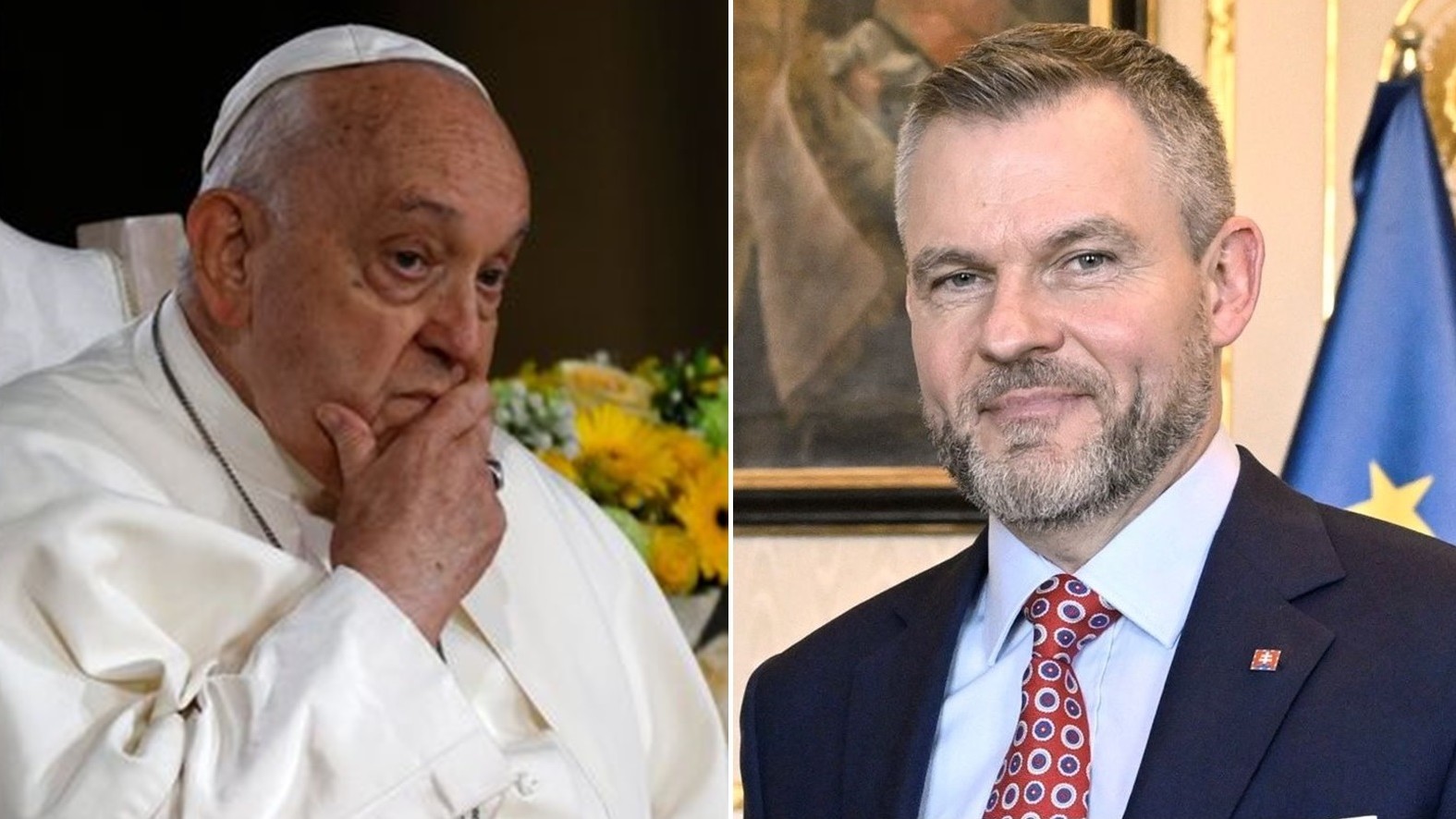 Pápež František († 88) a Peter Pellegrini.