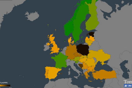 Interaktywna mapa pokazuje, skąd pochodzi energia elektryczna w poszczególnych krajach