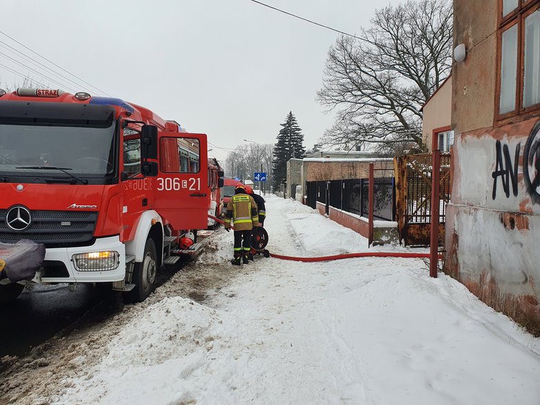 Niegroźny pożar przy ul. Przestrzennej w Łodzi