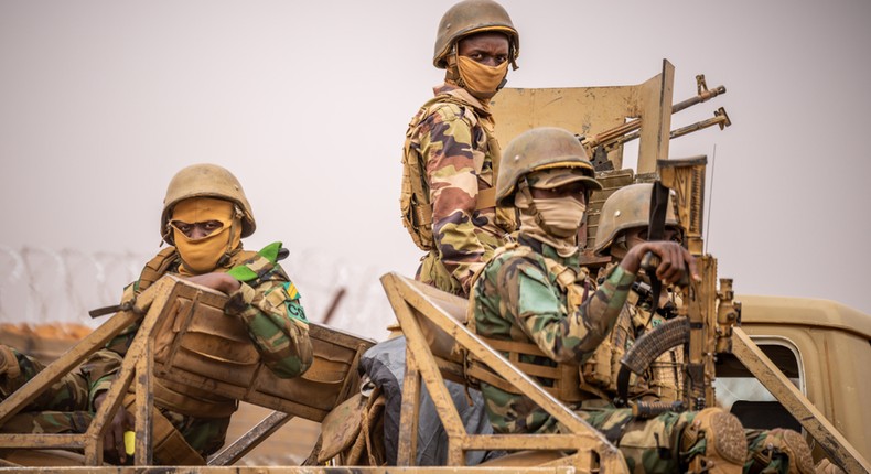 Nigerian troops on patrol in northeast Nigeria. [Getty Images]