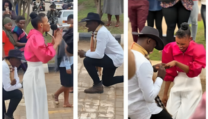 Pastor Onesmus popped the question to his girl friend while she preached on the street