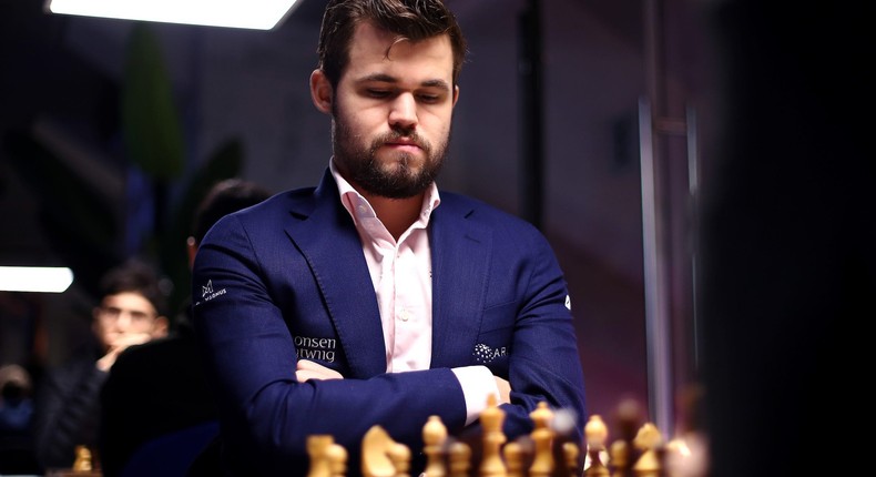 Magnus Carlsen of Norway competes against Daniil Dubov of Russia on January 16, 2020 in Eindhoven, Netherlands.Dean Mouhtaropoulos/Getty Images