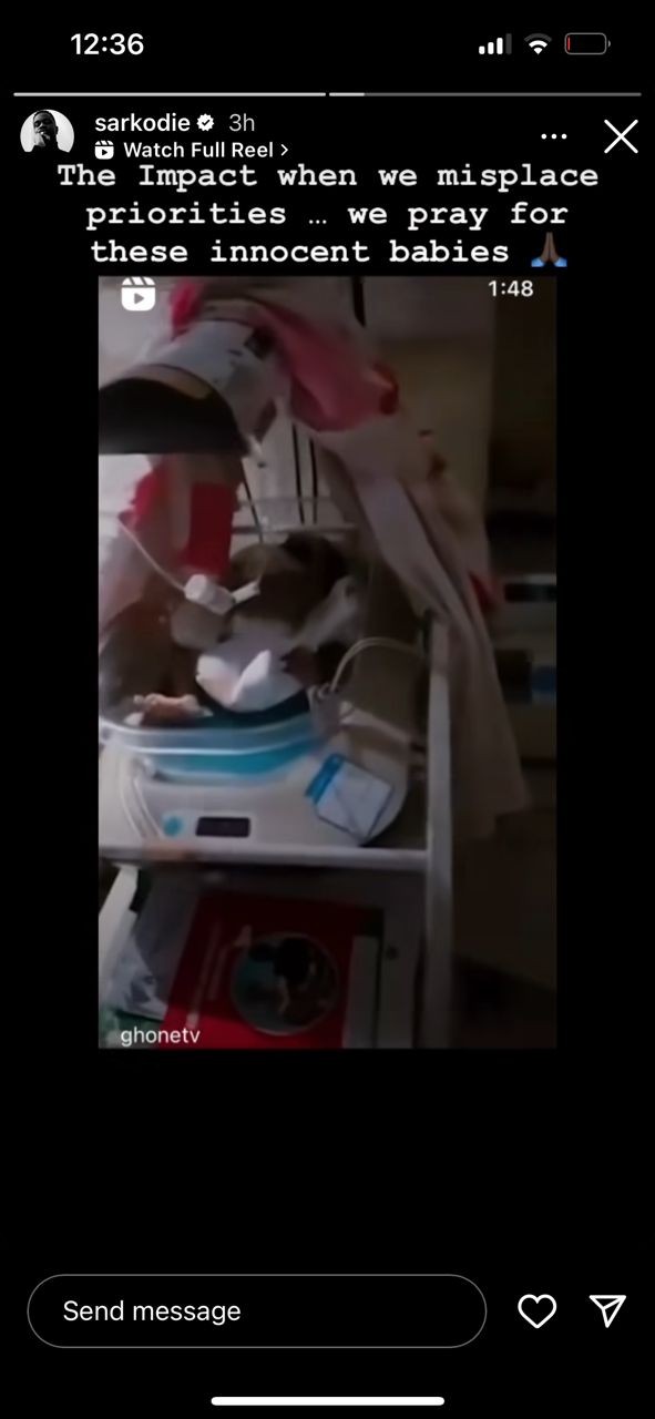 Sarkodie speaks on  Dumsor threatening lives of babies at Tema General Hospital