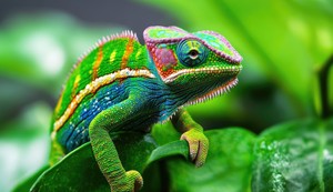 Kameleon menja izgled svoje kože kako bi se uklopio u okruženje