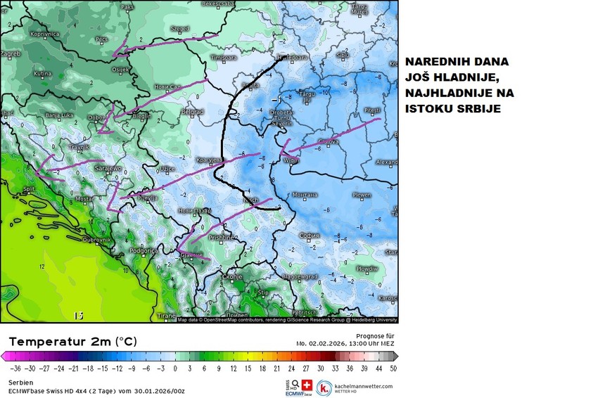 Narednih dana najhladnije će biti na istoku Srbije