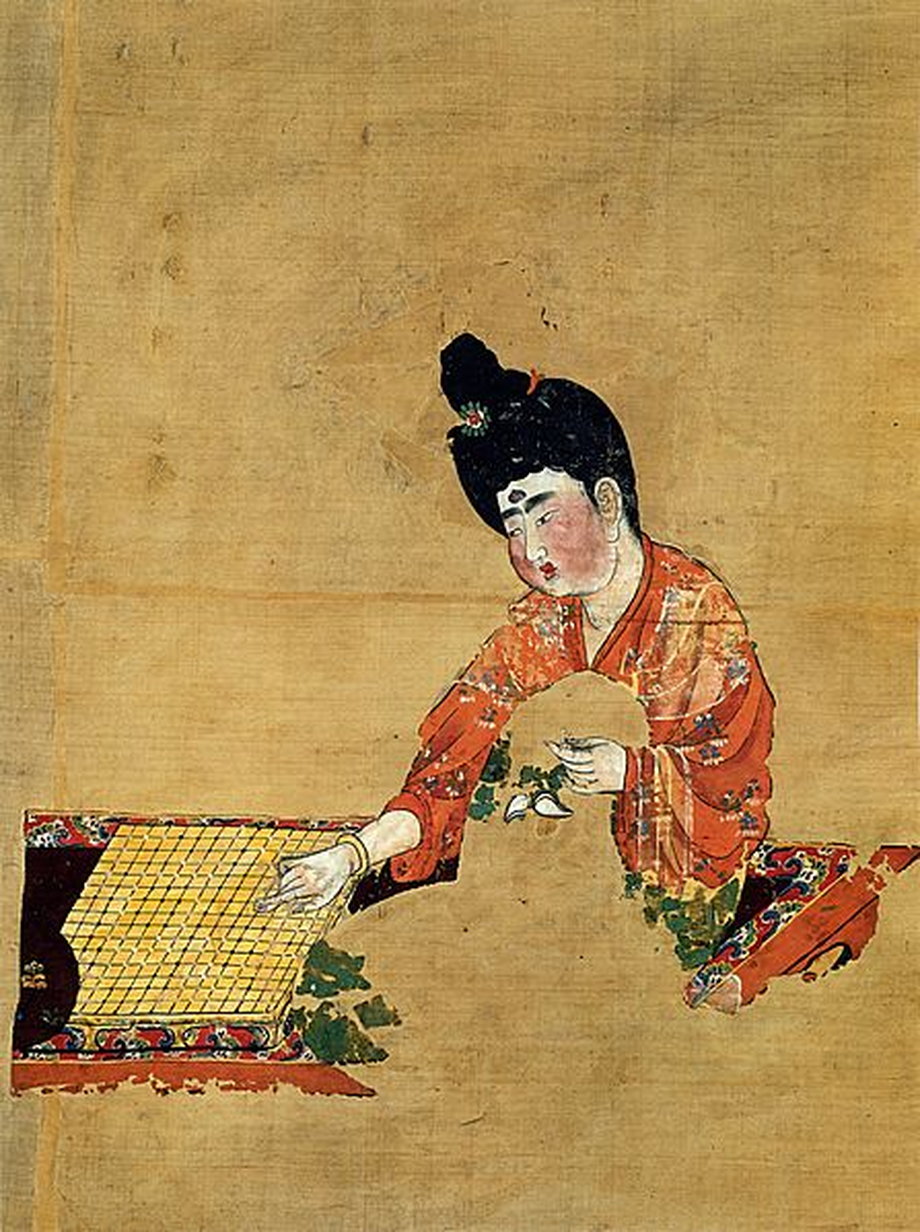 A woman playing Go, or "wei qi," A.D. 744.