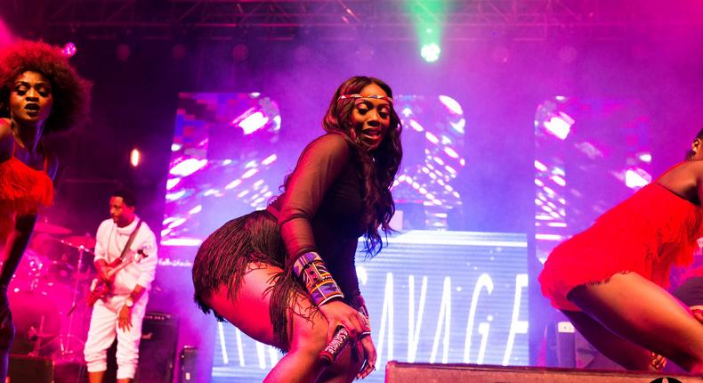 Tiwa Savage pictured here performing during the launch of the R.E.D album in Kenya has been added to performers at the 2019 Wireless Festival 2019 [Mavin]