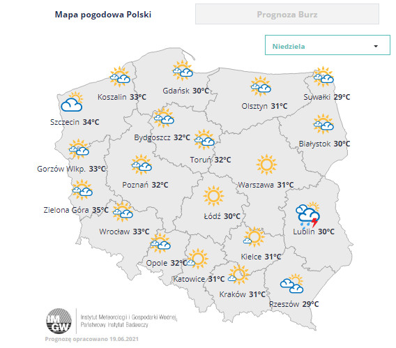 Mapa synoptyczna 20.06