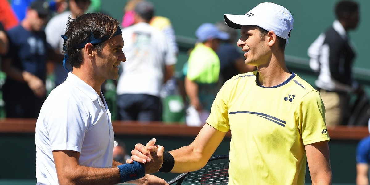 Hubert Hurkacz po raz pierwszy zmierzył się ze swym idolem Rogerem Federerem w ćwierćfinale Indian Wells w marcu 2019 roku. Wtedy przegrał 0:2