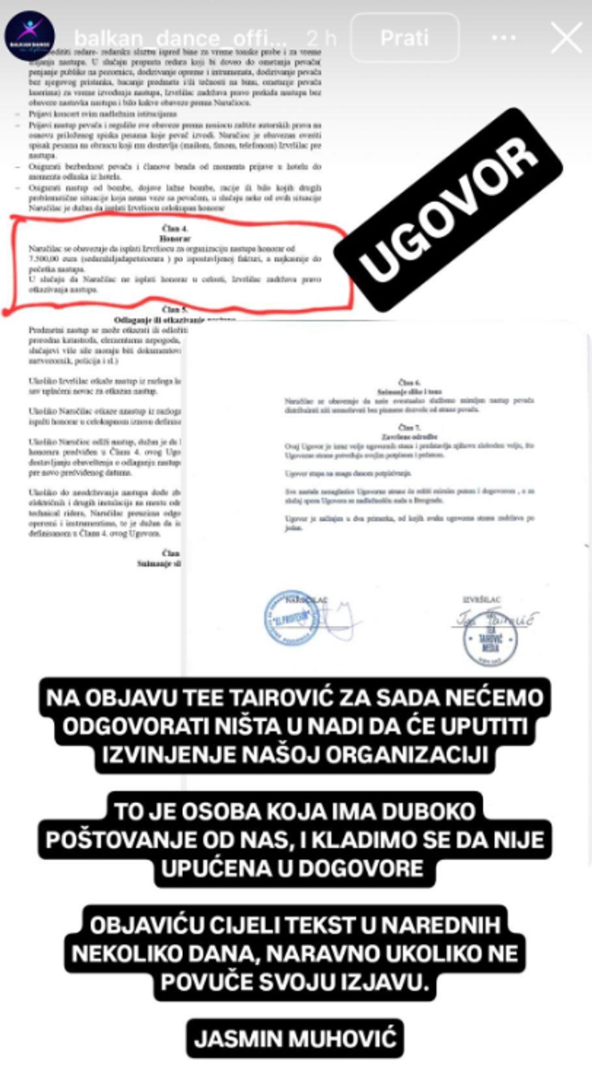 Organizatori odgovorili Tei Tairović