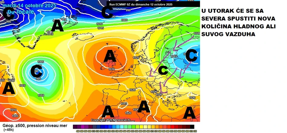 Od utorka zahlađenje