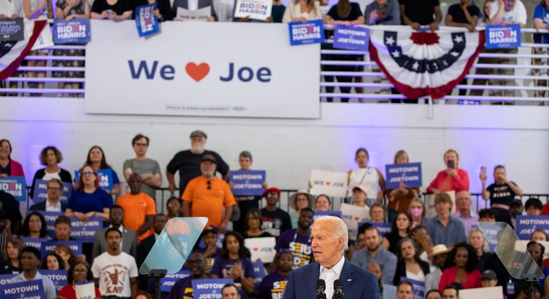 President Joe Biden continues to brush aside calls for him to step aside as the Democratic nominee.Bill Pugliano/Getty Images