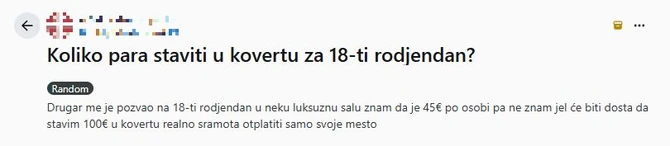 Srbi ne mogu da se dogovore koliko novca je dovoljno da stave u kovertu za punoletstvo