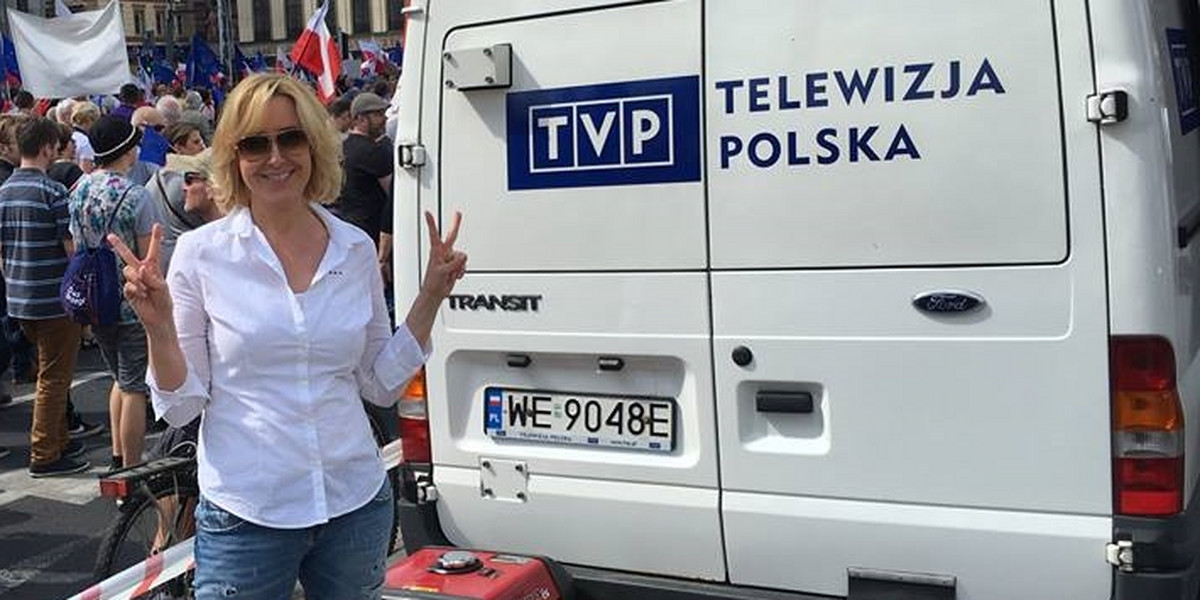 Agata Młynarska pojawiła się na marszu KOD i opozycji