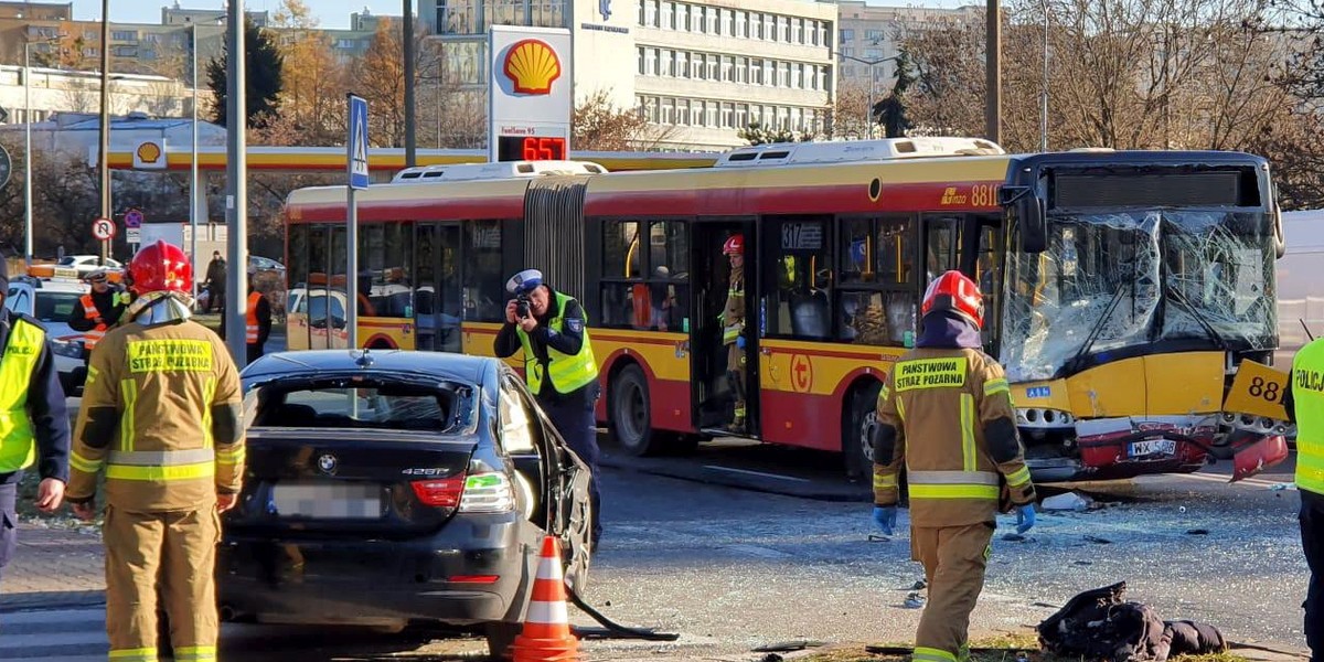 Groźny wypadek w Warszawie. 