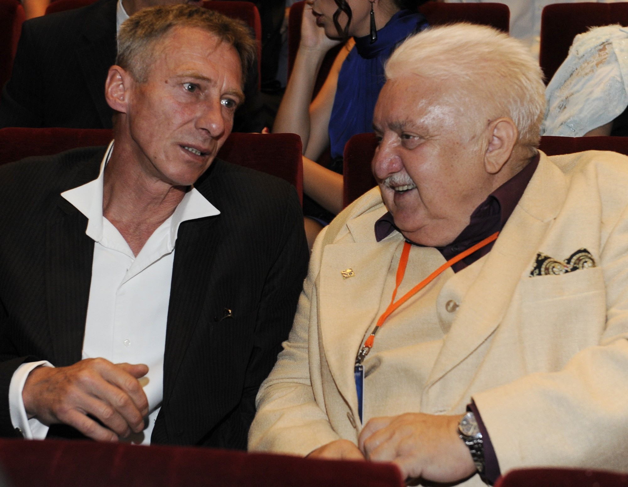 Maďarský herec János Bán a slovenský herec Marián Labuda v roku 2011.