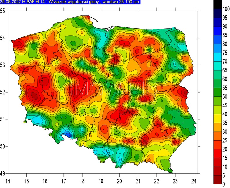 Wilgotność gleby w warstwie 28-100 cm