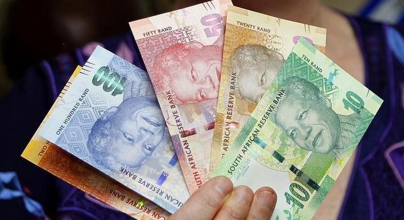 South African rand notes in a file photo. 