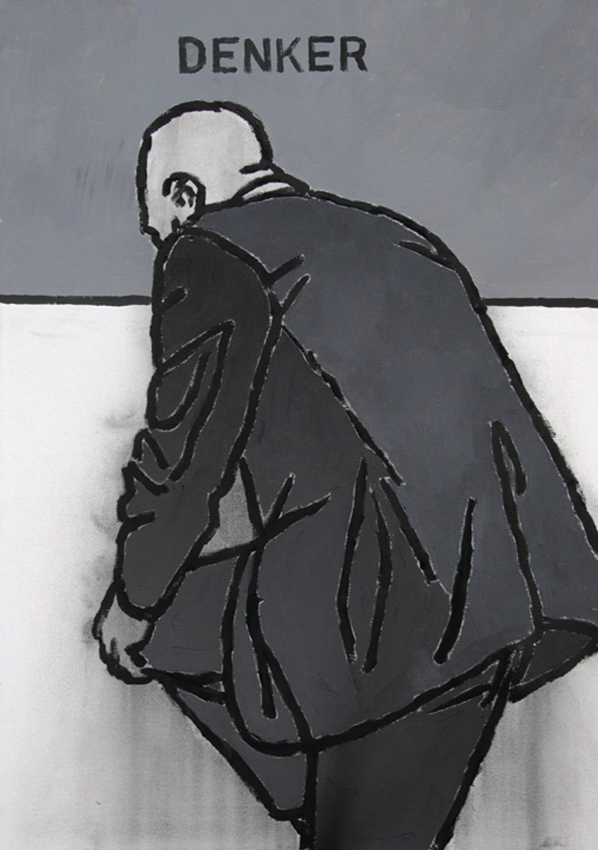 "Denker", 2017, ulje-pigment na platnu, 100x70