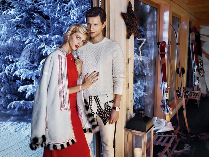 Anja Rubik i Sasha Knezevic w kampanii reklamowej Apart - Boże Narodzenie 2013