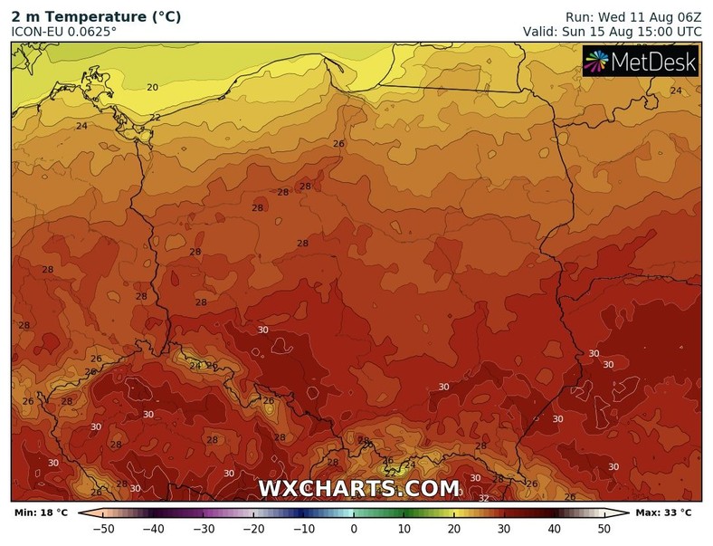 W weekend na północy zrobi się chłodniej. Reszta kraju nadal gorąca, a nawet upalna