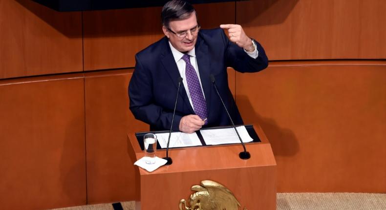 Mexican Foreign Minister Marcelo Ebrard, pictured on June 14, 2019, assured Congress he had not agreed to Trump's demand for a safe third country agreement