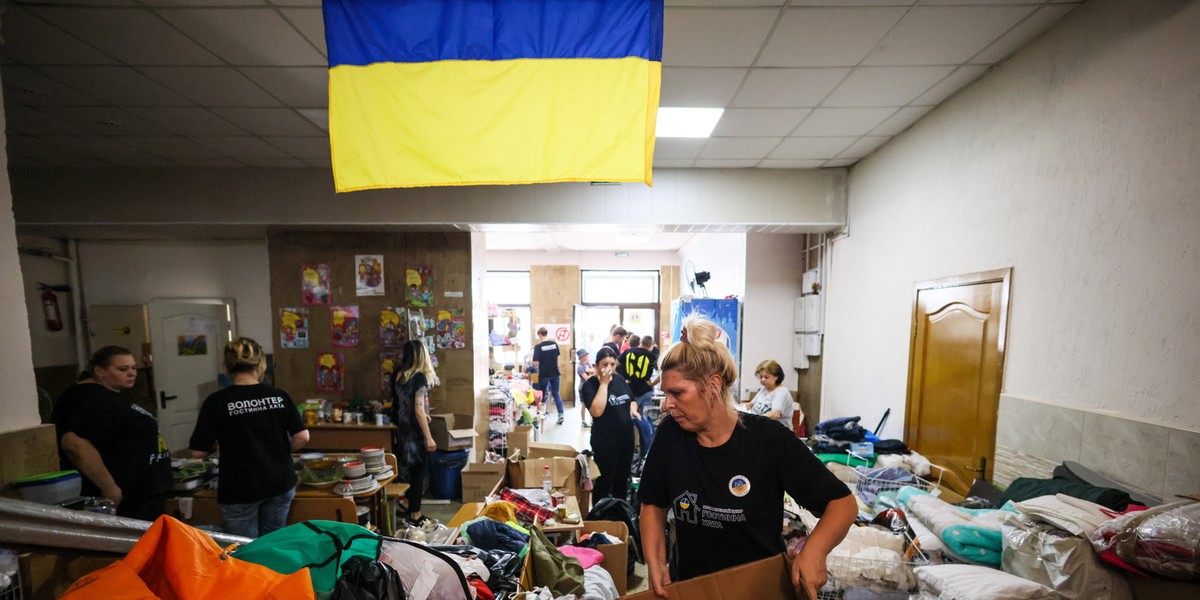 Ukraina. Punkt pomocy dla uchodźców w Odessie.