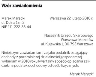 Dziś jest ostatni dzień na wybór kwartalnych zaliczek