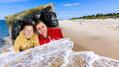 Znana para gejów posprzątała plażę, ale nie miał kto wywieźć śmieci. Burmistrz Helu odpowiada