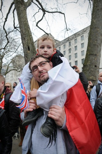 Protest Polaków przed Downing Street w Londynie