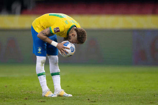 Neymar podczas meczu Brazylii z Ekwadorem w styczniu 2021 r.